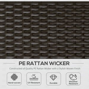 Outsunny Chaise Lounge Chair Set of 2 with 5 Angle Backrest, Outdoor Coffee Table, Water Repellent Cushions, PE Rattan Wicker Poolside Chairs, 3-Piece Pool Furniture Set, Cream White