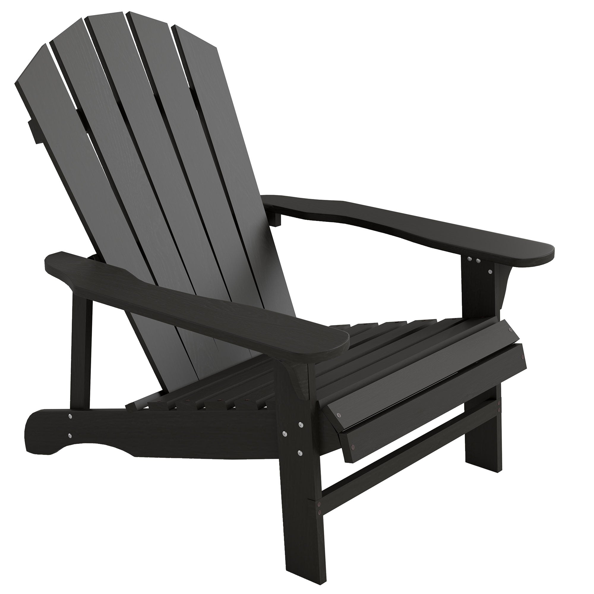 Outsunny Wood Adirondack Muskoka Chair with Slatted Design for