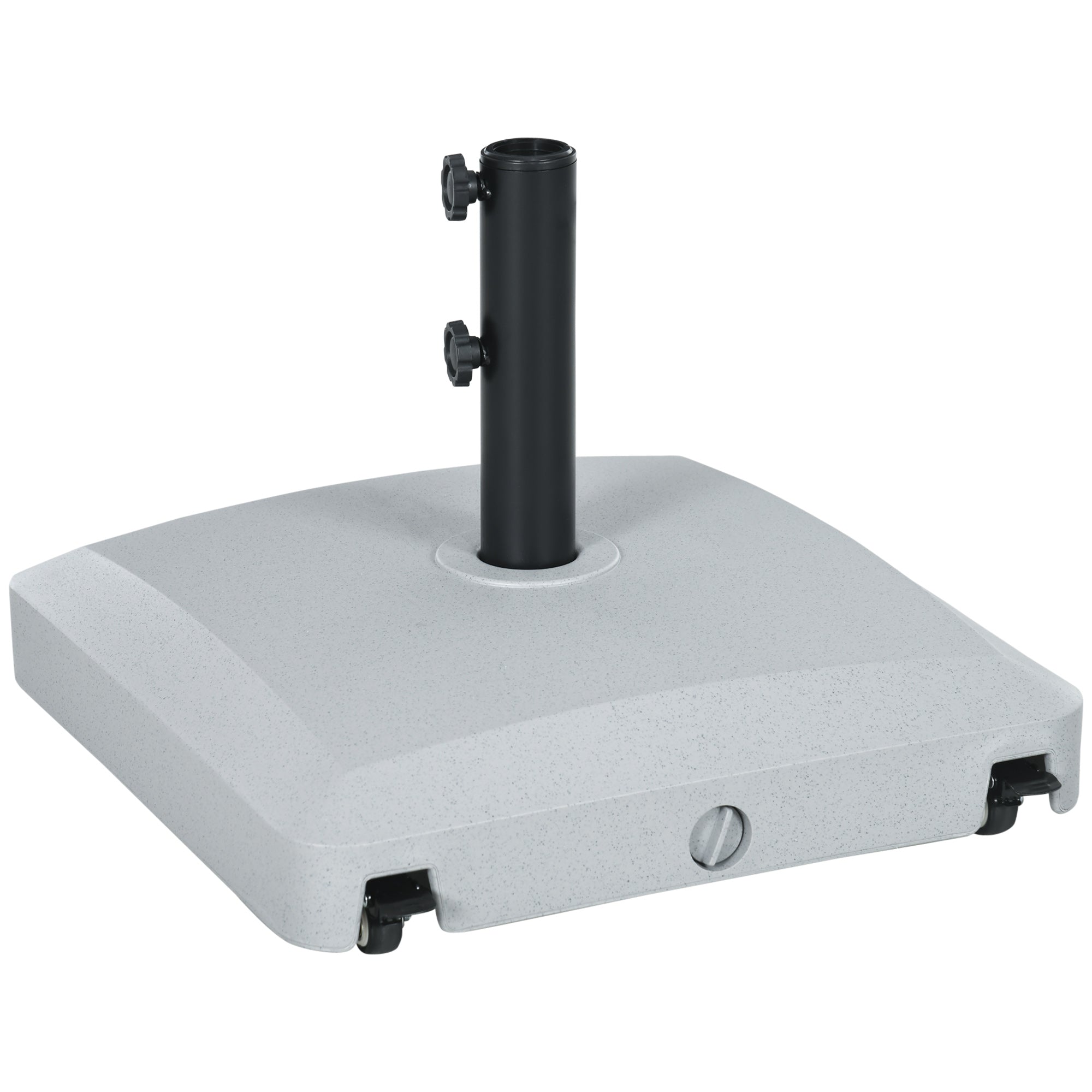 Outsunny Patio Umbrella Base with Wheels, 53lbs Water or 66lbs Sand Filled, Heavy Duty Outdoor Umbrella Stand Holder