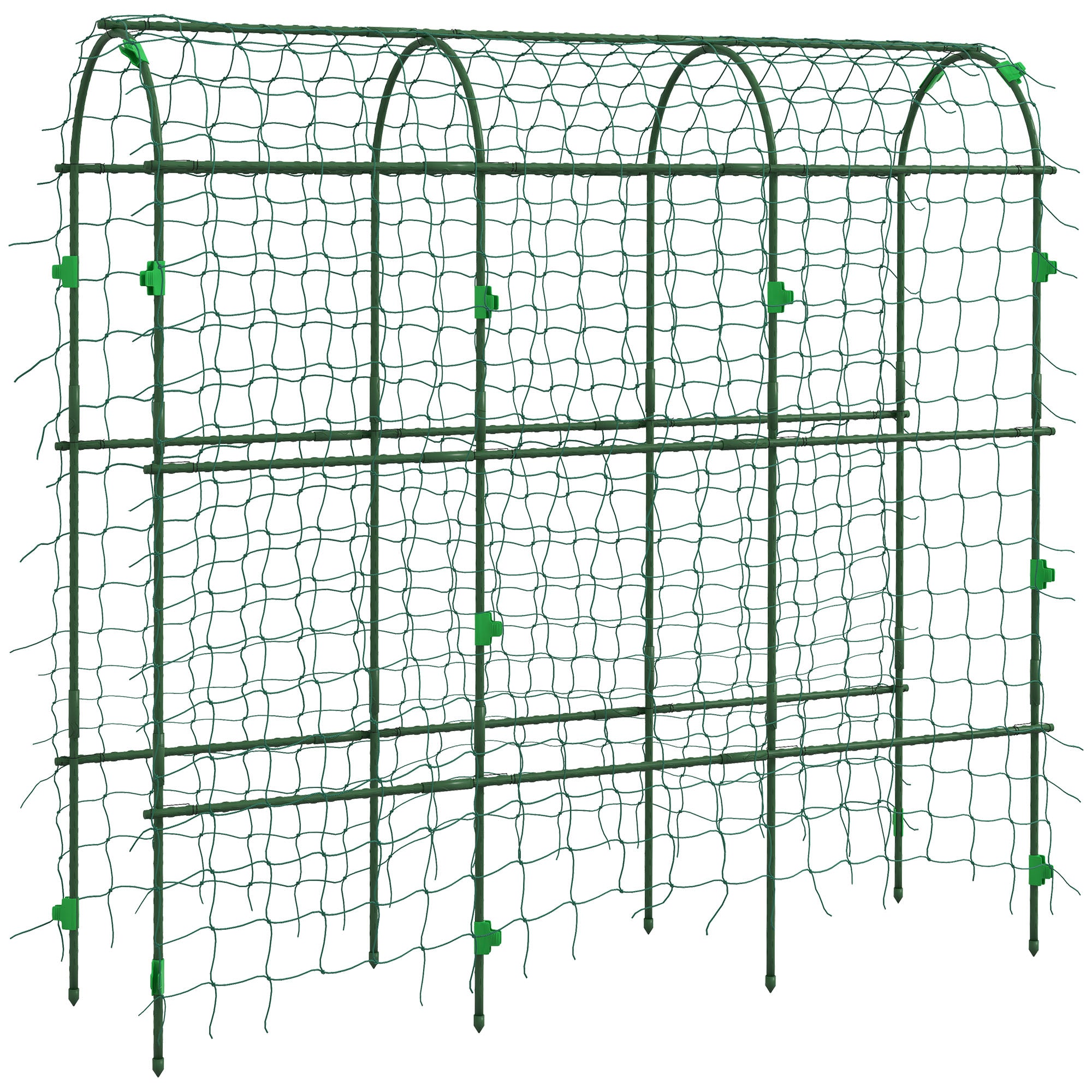 steel trellis for climbing plants Outsunny Metal Arch Trellis for Climbing Plants A-Frame with Net Outdoor Garden Green 17 x 72 x 72