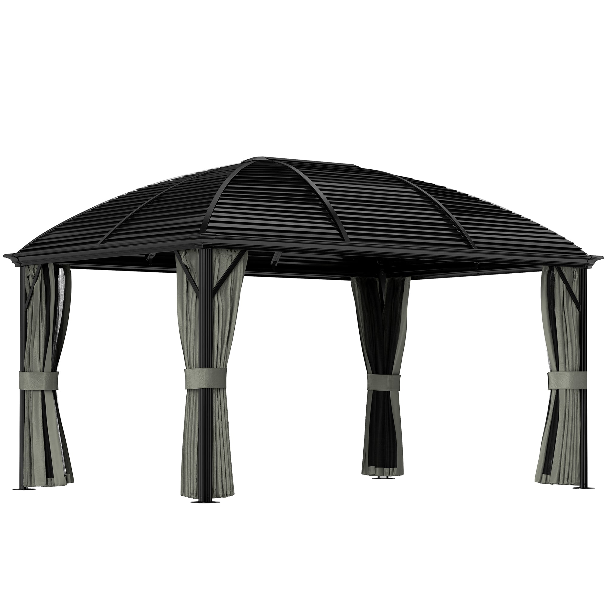 Outsunnny 10' x 13' Hardtop Gazebo Canopy with Galvanized Steel