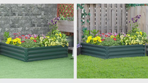 Galvanized Raised Garden Bed, 4' x 4' x 1' Metal Planter Box, for Growing Vegetables, Flowers, Herbs, Succulents, Green