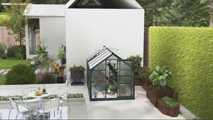 6 x 10ft Large Polycarbonate Greenhouse with Aluminium Frame, Slide Door & Window, Dark Green