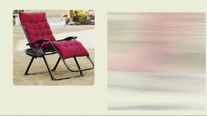 Folding Zero Gravity Recliner Chair with Cup Holder & Padded Cushion, Red