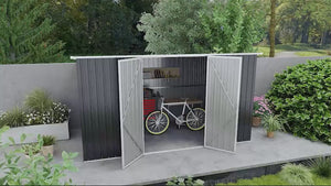 11' x 6' Metal Storage Shed with Lockable Door for Backyard, Garden, Lawn, Gray