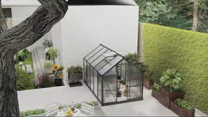 BloomGreen 6' x 10' Greenhouse with Rain Gutter and Roof Vent Gray