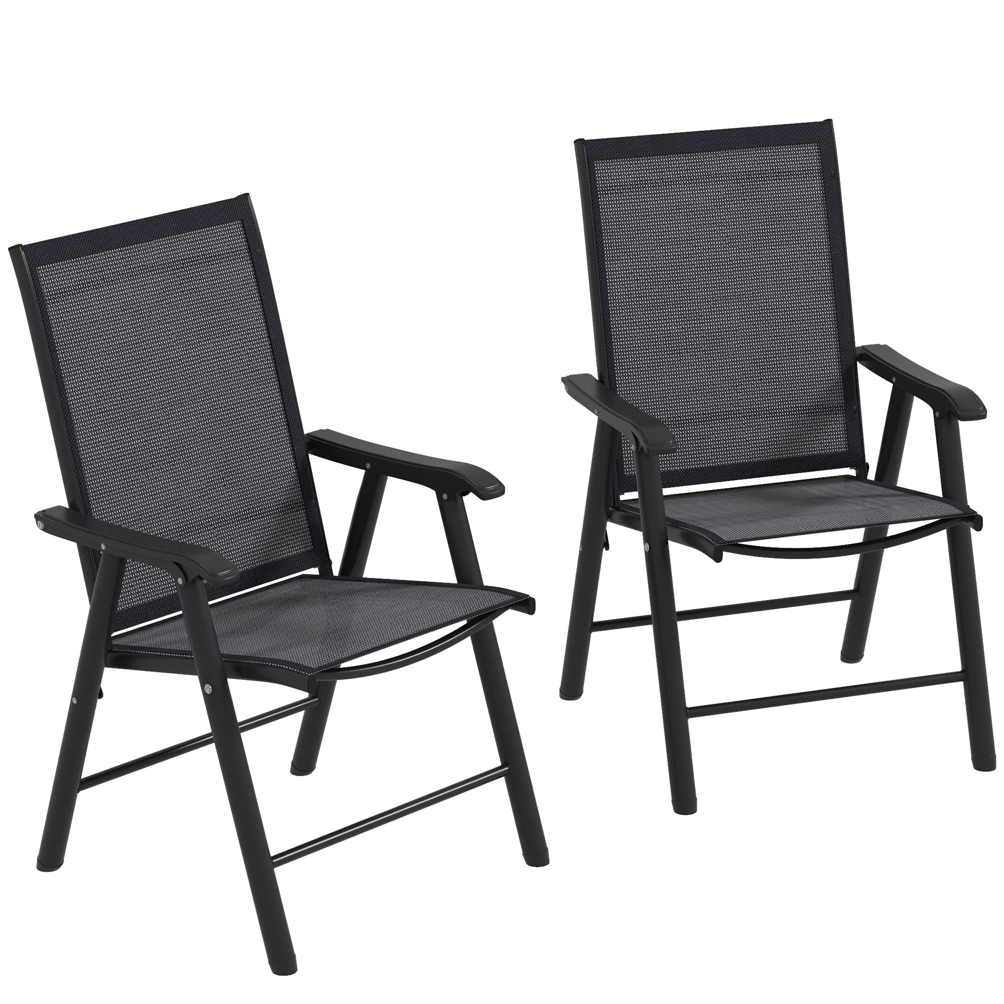 Outsunnny 2-Piece Folding Dining Chair Set for Relaxing on Patio