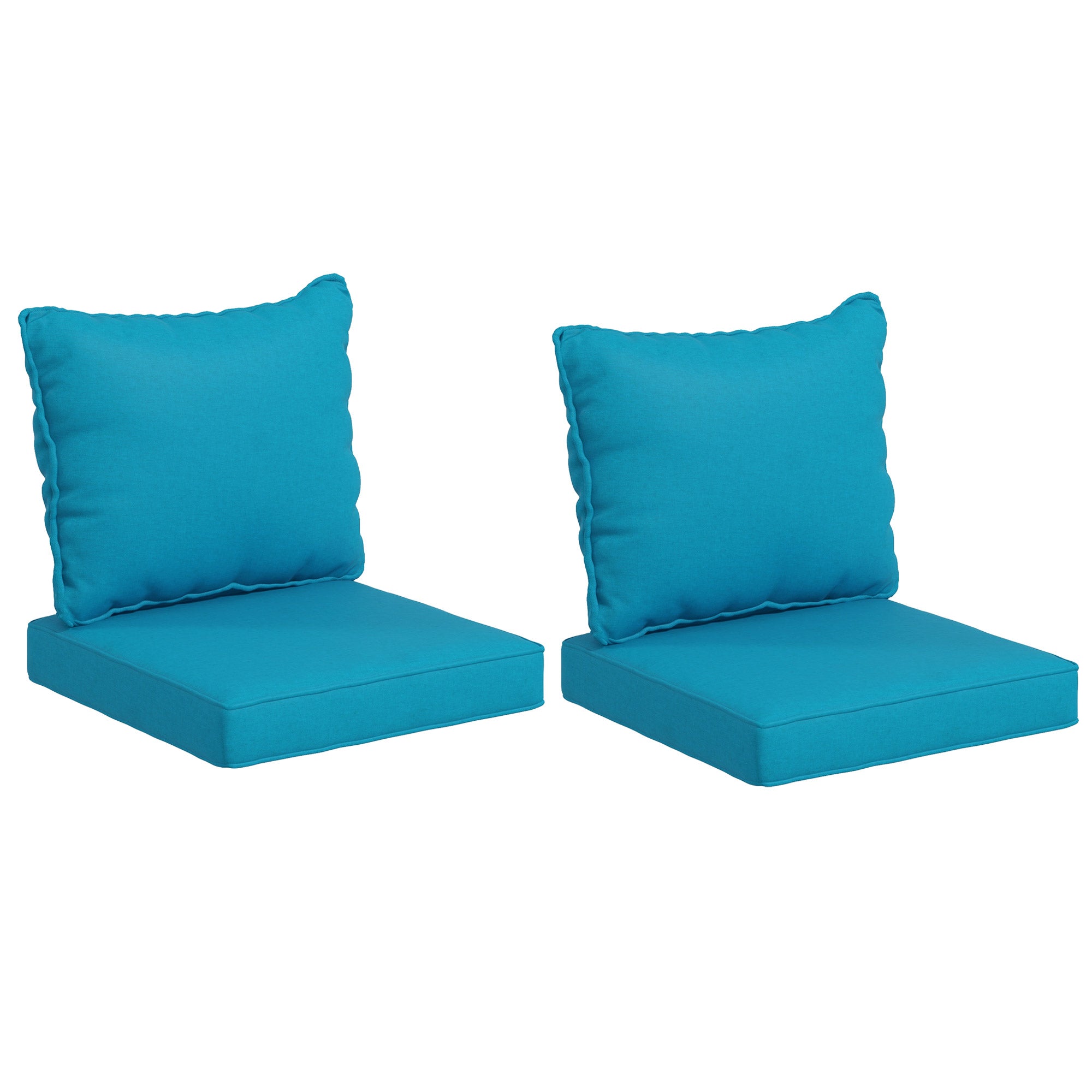 Outsunnny 4-Piece Patio Chair Cushions Pillows with Backrest, Seat