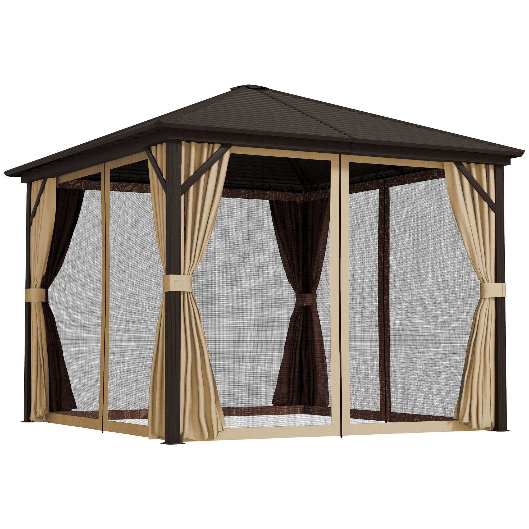 Outsunnny 10' x 10' Hardtop Gazebo Outdoor Gazebo Canopy with