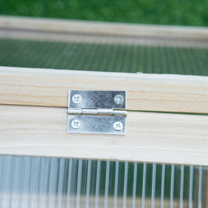Wooden Cold Frame Greenhouse Garden Portable Raised Planter with Openable Top for Indoor, Outdoor, Flowers, Vegetables, Plants, 35.5" x 20.5" x 19.5", Natural Wood