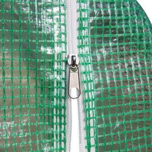 10' x 10' x 6.5' Walk-in Tunnel Hoop Greenhouse, Polyethylene PE Cover, Steel Frame, Roll-Up Zipper Door & Windows for Flowers, Vegetables, Tropical Plants, Green