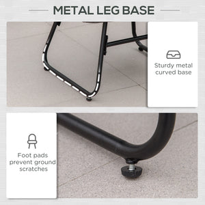 Rattan Chair with Stool, Outdoor Balcony Chair with Cushion, Adjustable Foot Pads for Patio, Garden, Backyard, Grey