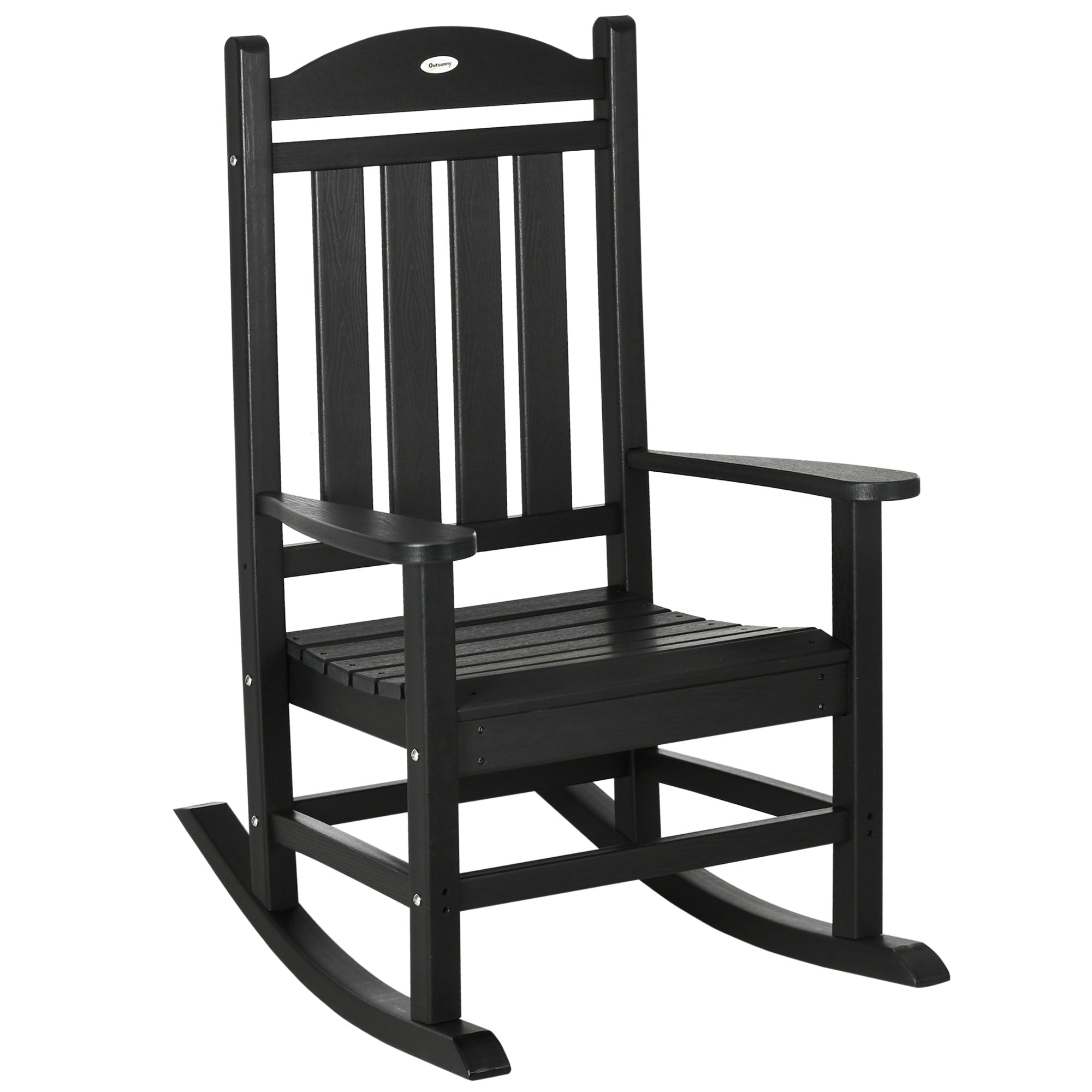 Outsunny High Back All-Weather HDPE Rocking Chair with Oversized