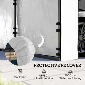 Carport Replacement Sidewall Panels Set of 4 for 12' x 20' Carports, UPF50+ Waterproof PE Tarp Replacement Side Wall Cover with Zipper Door, Top Cover and Frame Not Included, White