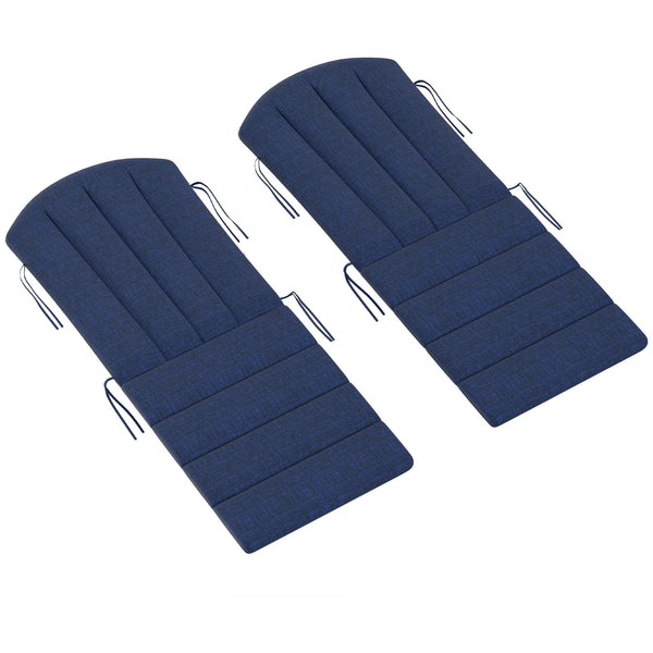 Adirondack Chair Cushion Set of 2, Outdoor Chair Cushions, High Back Patio Chair Cushions with Ties, Non-Slip Replacement Seat Cushion for Patio Furniture, Navy Blue