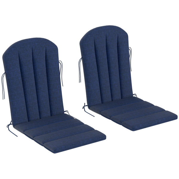 Adirondack Chair Cushion Set of 2, Outdoor Chair Cushions, High Back Patio Chair Cushions with Ties, Non-Slip Replacement Seat Cushion for Patio Furniture, Navy Blue