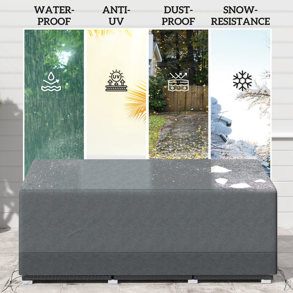 Patio Furniture Covers Waterproof for 3 Seater Sofa Bistro Set, 600D Heavy Duty Oxford Outdoor Patio Cover, UV-Resistant Sectional Couch Cover, 75" x 28.3" x 29.9", Grey