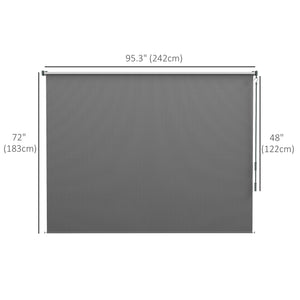 8'W x 6'H Roller Shades, Outdoor Blinds Cordless Roll Up Shade for Porch Balcony Gazebo, Light Grey