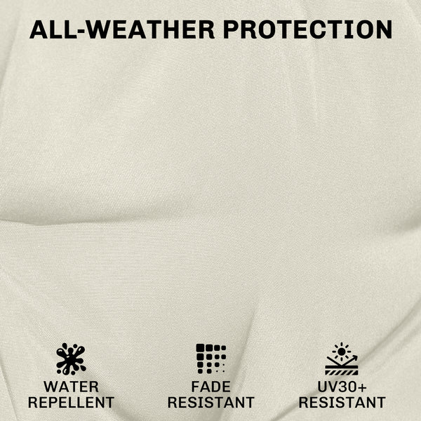 Outdoor Chair Seat Cushions Set of 2, Garden Chair Cushions with 7cm Thick Foam & Ties, Water Repellent and UV Resistant Covers for Patio Furniture 40x40cm, Cream White