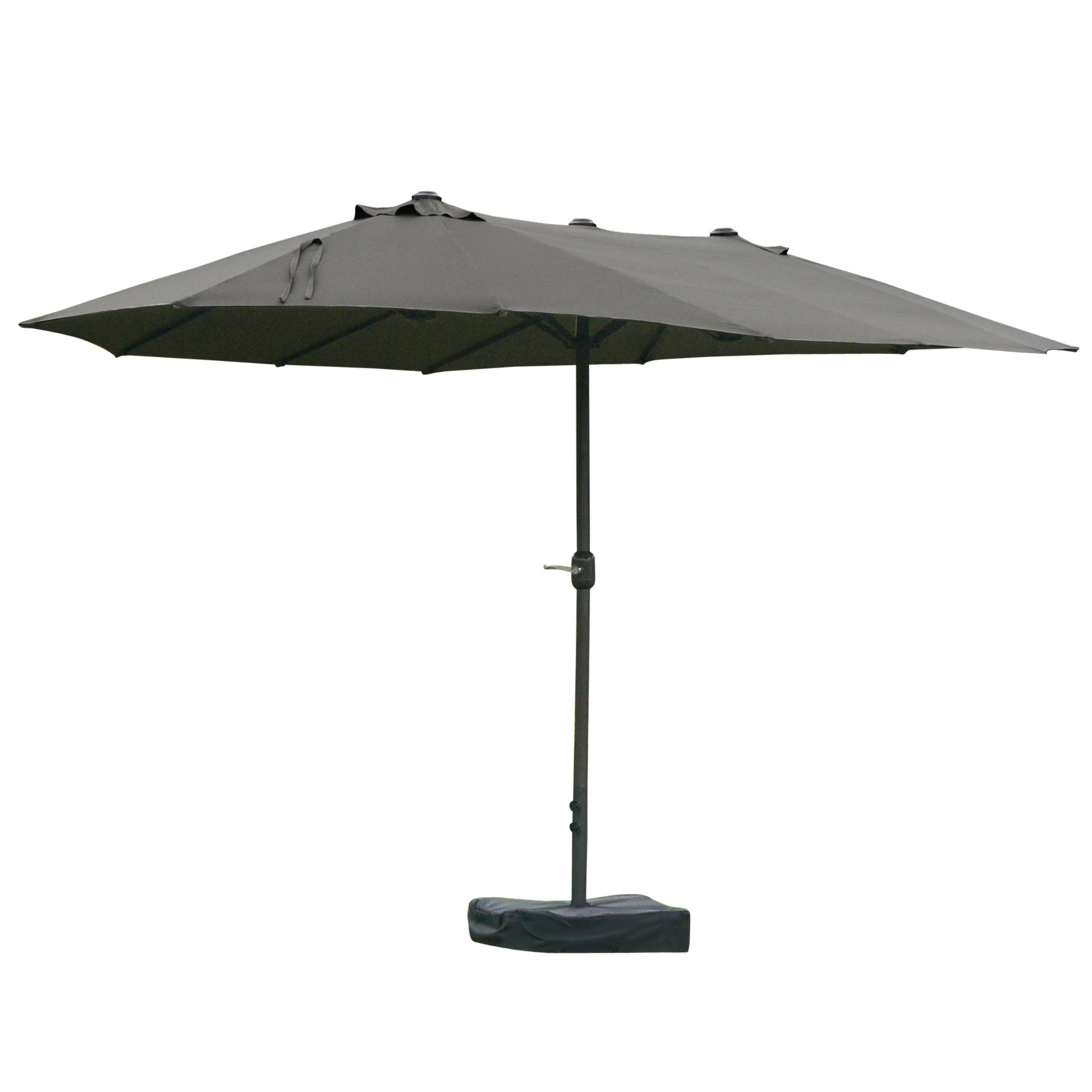 Outsunny 15' Double Side Outdoor Umbrella, UV Protection & Easy Crank