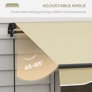 Outsunny 16' x 10' Retractable Awning, Patio Awning Sunshade Shelter with Manual Crank Handle, 280gsm UV Resistant Fabric and Aluminum Frame for Deck, Balcony, Yard, Beige