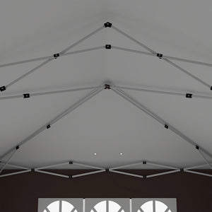 3 x 6 m Pop Up Gazebo with Sides and Windows, Height Adjustable Wedding Camping Party Tent Canopy Marquee with Storage Bag for Garden, Event, Brown