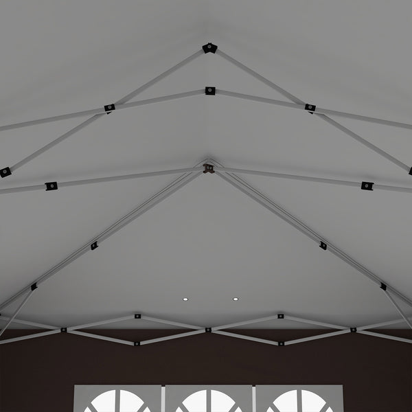 3 x 6 m Pop Up Gazebo with Sides and Windows, Height Adjustable Wedding Camping Party Tent Canopy Marquee with Storage Bag for Garden, Event, Brown