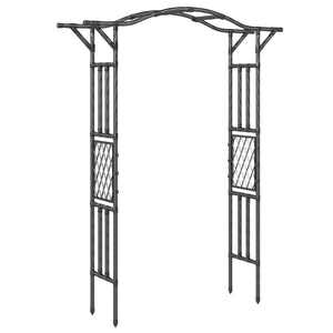 Garden Arch, 7.5ft PE-Coated Steel Garden Arch Trellis for Climbing Plants, Arbour Archway with Extended Top for Wedding Ceremony Garden Backyard Lawn Patio, Black