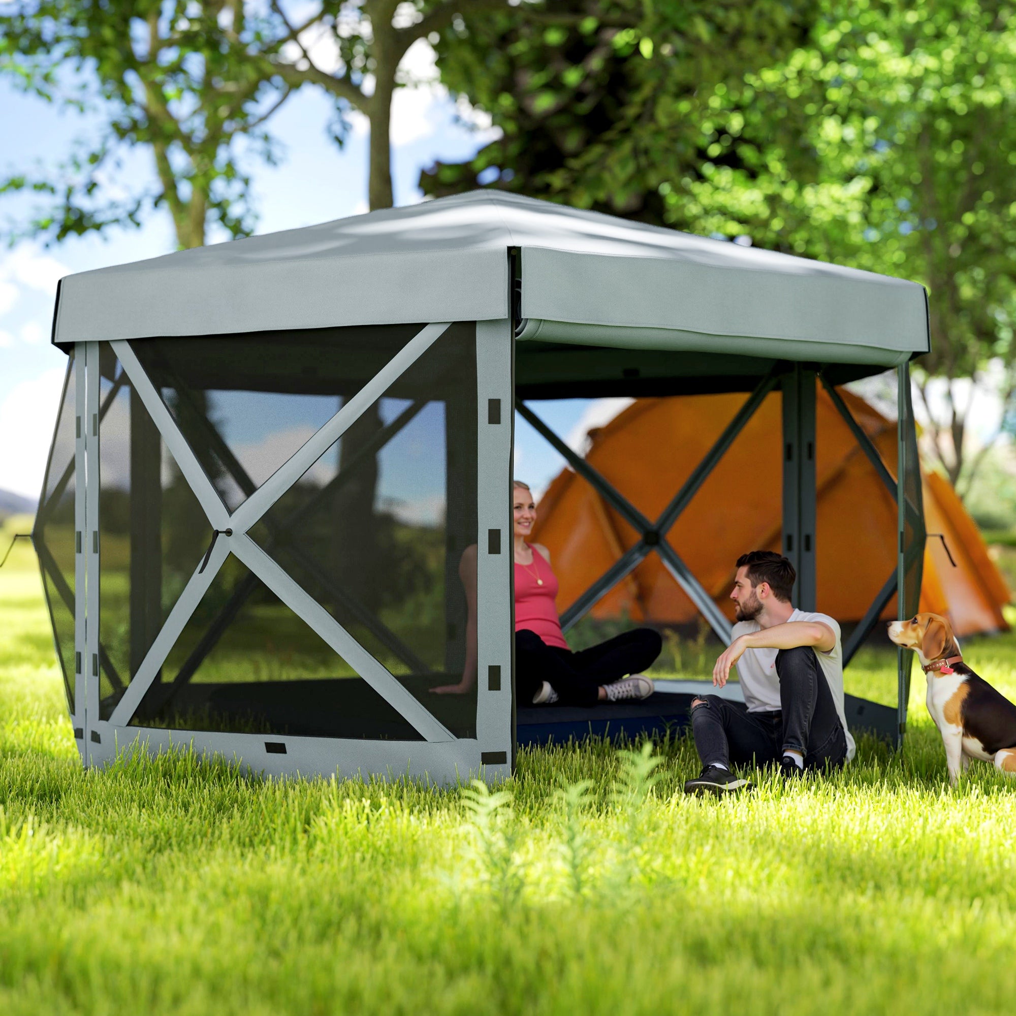 Outsunny 3 X 3m Hexagon Pop Up Gazebo With 5 Sides Carry Bag Instant outsunny-3-x-3m-hexagon-pop-up-gazebo-with-5-sides-carry-bag-instant