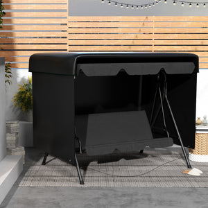 3-Seater Patio Swing Cover, Outdoor Garden Furniture Protection, Hammock Glider Cover, Waterproof Dustproof Windproof, 85" x 61" x 59", Black