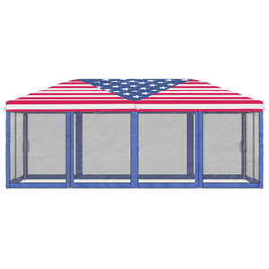 Outsunny 10' x 20' Pop Up Canopy Tent with Netting, Heavy Duty Instant Sun Shelter, Large Tents for Parties with Carry Bag for Outdoor, Garden, Patio, American Flag