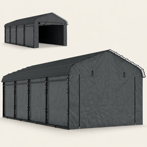 Onward 12' x 20' Heavy Duty Metal Carport with Galvanized Roof & Removable Sidewalls