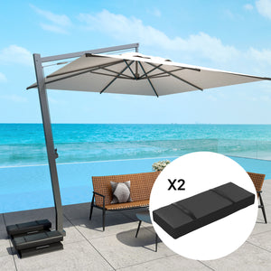 2PCS Patio Umbrella Base Weight Bag, Umbrella Stand Weights with Handles, 33 lbs with Sand Filling, Patio Umbrella Weights for Offset/Cantilever Umbrella Stand Base, Black