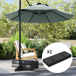 2PCS Patio Umbrella Base Weight Bag, Umbrella Stand Weights with Handles, 33 lbs with Sand Filling, Patio Umbrella Weights for Offset/Cantilever Umbrella Stand Base, Black