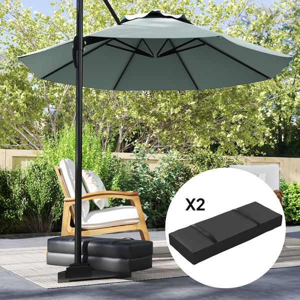 2PCS Patio Umbrella Base Weight Bag, Umbrella Stand Weights with Handles, 33 lbs with Sand Filling, Patio Umbrella Weights for Offset/Cantilever Umbrella Stand Base, Black