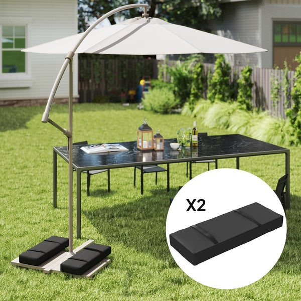 2PCS Patio Umbrella Base Weight Bag, Umbrella Stand Weights with Handles, 33 lbs with Sand Filling, Patio Umbrella Weights for Offset/Cantilever Umbrella Stand Base, Black