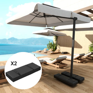 2PCS Patio Umbrella Base Weight Bag, Umbrella Stand Weights with Handles, 33 lbs with Sand Filling, Patio Umbrella Weights for Offset/Cantilever Umbrella Stand Base, Black
