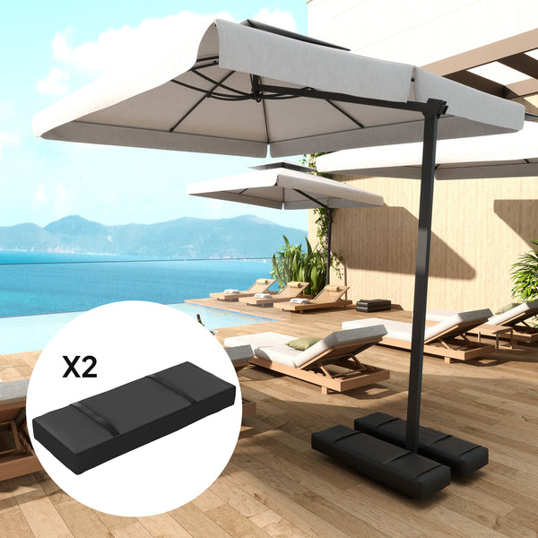 2PCS Patio Umbrella Base Weight Bag, Umbrella Stand Weights with Handles, 33 lbs with Sand Filling, Patio Umbrella Weights for Offset/Cantilever Umbrella Stand Base, Black