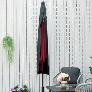 Parasol Cover, Patio Cantilever Cover, Banana Umbrella Protector with Rod, Zipper for Outdoor Garden, Patio, Dark Grey