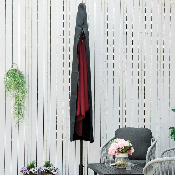 Parasol Cover, Patio Cantilever Cover, Banana Umbrella Protector with Rod, Zipper for Outdoor Garden, Patio, Dark Grey