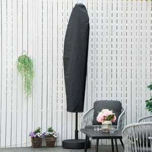 Parasol Cover, Patio Cantilever Cover, Banana Umbrella Protector with Rod, Zipper for Outdoor Garden, Patio, Dark Grey
