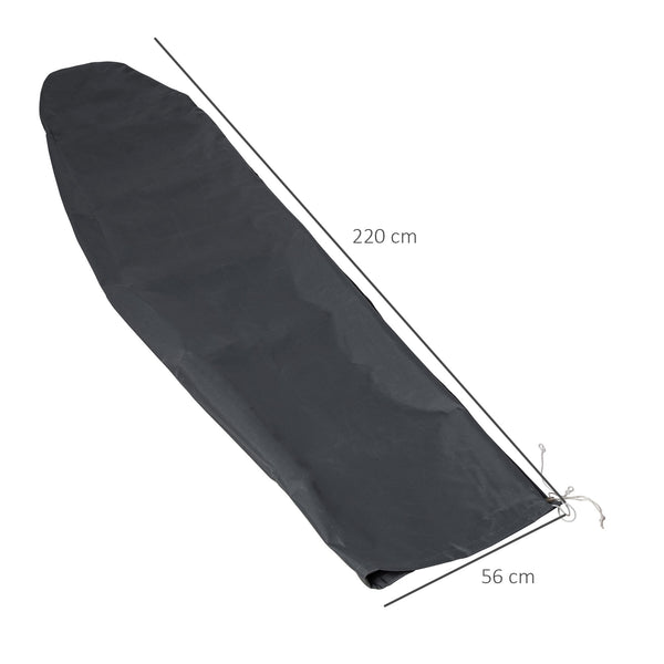 Parasol Cover, Patio Cantilever Cover, Banana Umbrella Protector with Rod, Zipper for Outdoor Garden, Patio, Dark Grey
