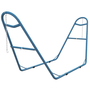 Outsunny Hammock Stand for 2 Person, Portable Adjustable Steel Frame Hammock Stand with Weather Resistant Finish, for 9-14ft Hammocks, 10.3', 550 lbs. Capacity, Blue