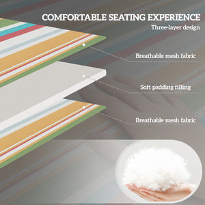 2 Piece Folding Chaise Lounge with 5-level Reclining Back, Tanning Chair with Face Hole, Outdoor Lounge Chair with Side Pocket & Headrest for Beach, Yard, Patio, Rainbow Striped