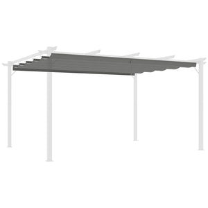 Retractable Pergola Shade Cover, Replacement Canopy Fabric for 4 x 3 (m) Pergola, Gazebo Retractable Roof, Light Grey
