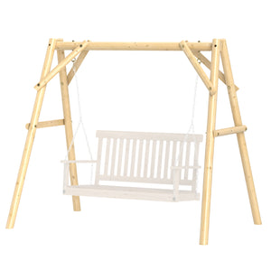 Outsunny 660 lbs Porch Swing Frame, Heavy Duty A-Frame Wooden Swing Stand for DIY Painting, Freestanding Hanging Chair Stand Only for Porch, Lawn, Garden, Backyard