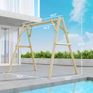 Outsunny 660 lbs Porch Swing Frame, Heavy Duty A-Frame Wooden Swing Stand for DIY Painting, Freestanding Hanging Chair Stand Only for Porch, Lawn, Garden, Backyard