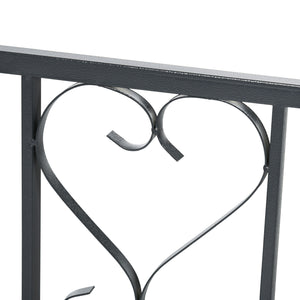 Outsunny 81" Metal Garden Arbor with Double Doors, Locking Gate, Climbing Vine Frame with Heart Motifs, Arch for Wedding, Bridal Party Decoration, Grey