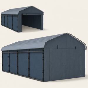 Onward 12' x 20' Heavy Duty Metal Carport with Galvanized Roof & Removable Sidewalls