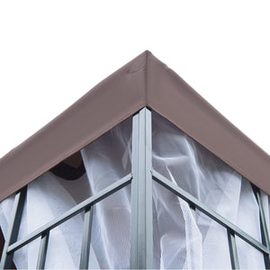 3 x 3(m) Patio Gazebo Canopy Garden Pavilion Tent Shelter with 2 Tier Roof and Mosquito Netting, Steel Frame, Coffee